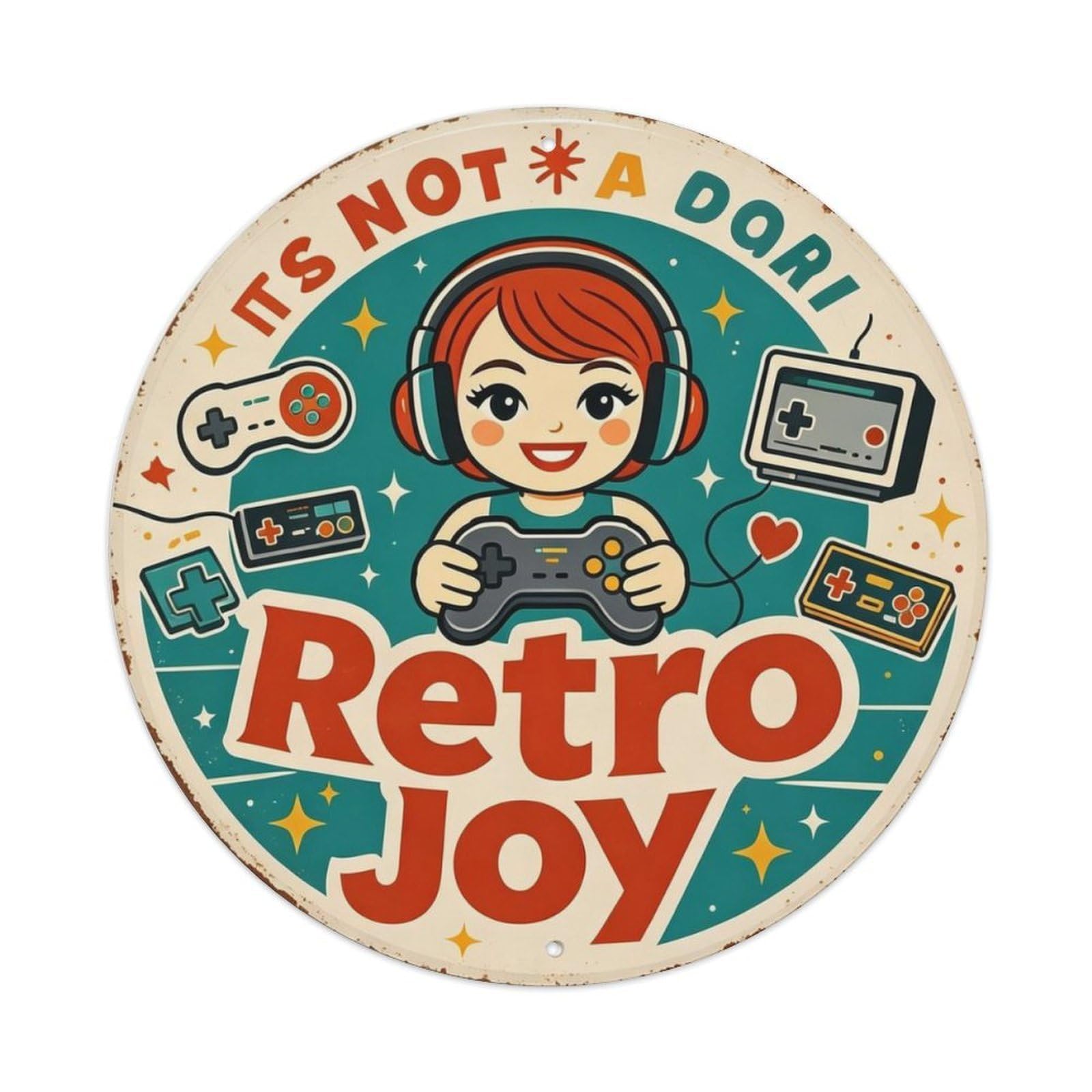 Vintage Retro Gamer Metal Tin Sign Plaque