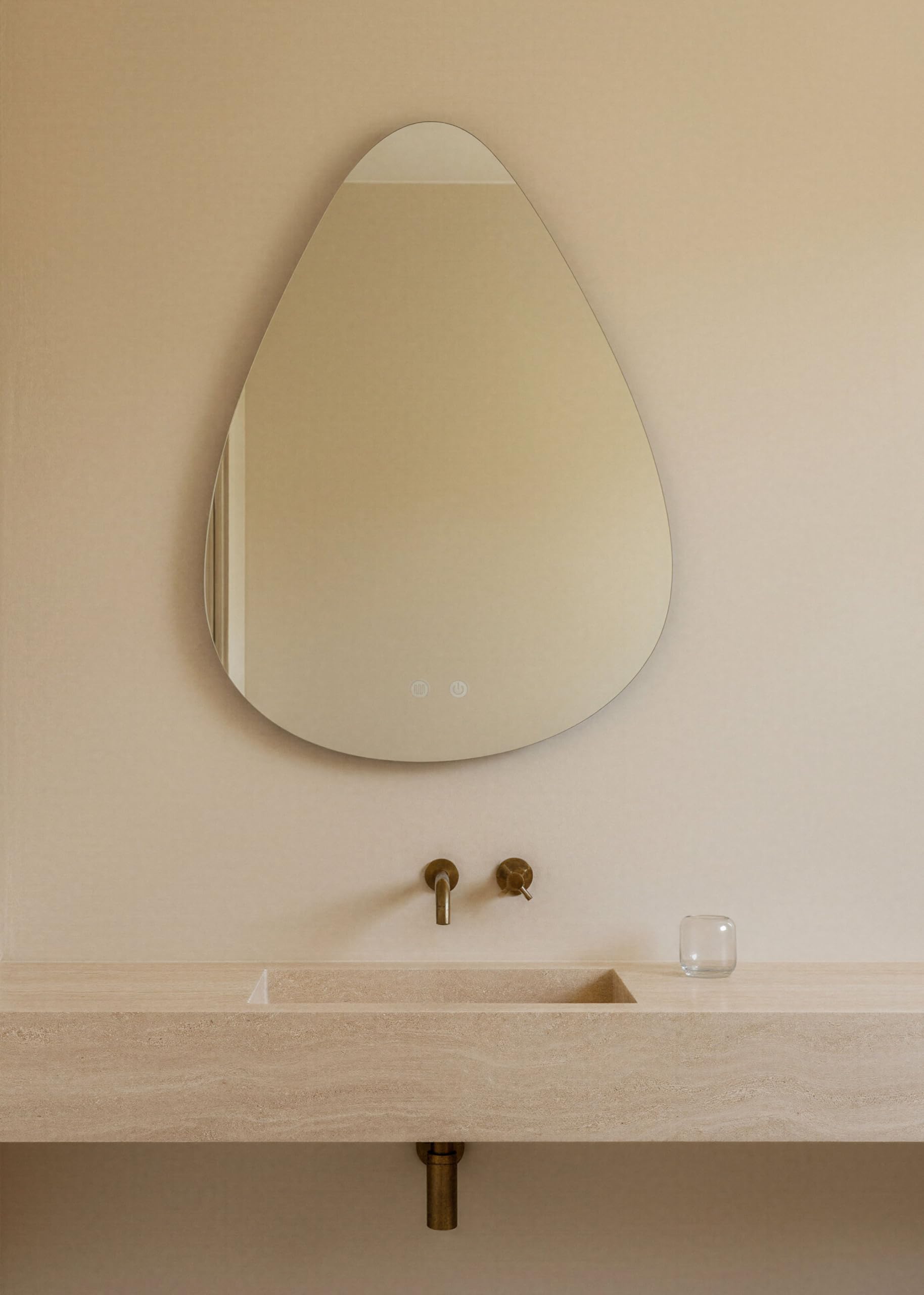 VIDI HOME Melin - Specchio da Bagno LED, 80×60 cm, a Goccia Anticondensa - Specchiera Retroilluminata con 3 Temperature di Luce per Bagno Moderno e Casa