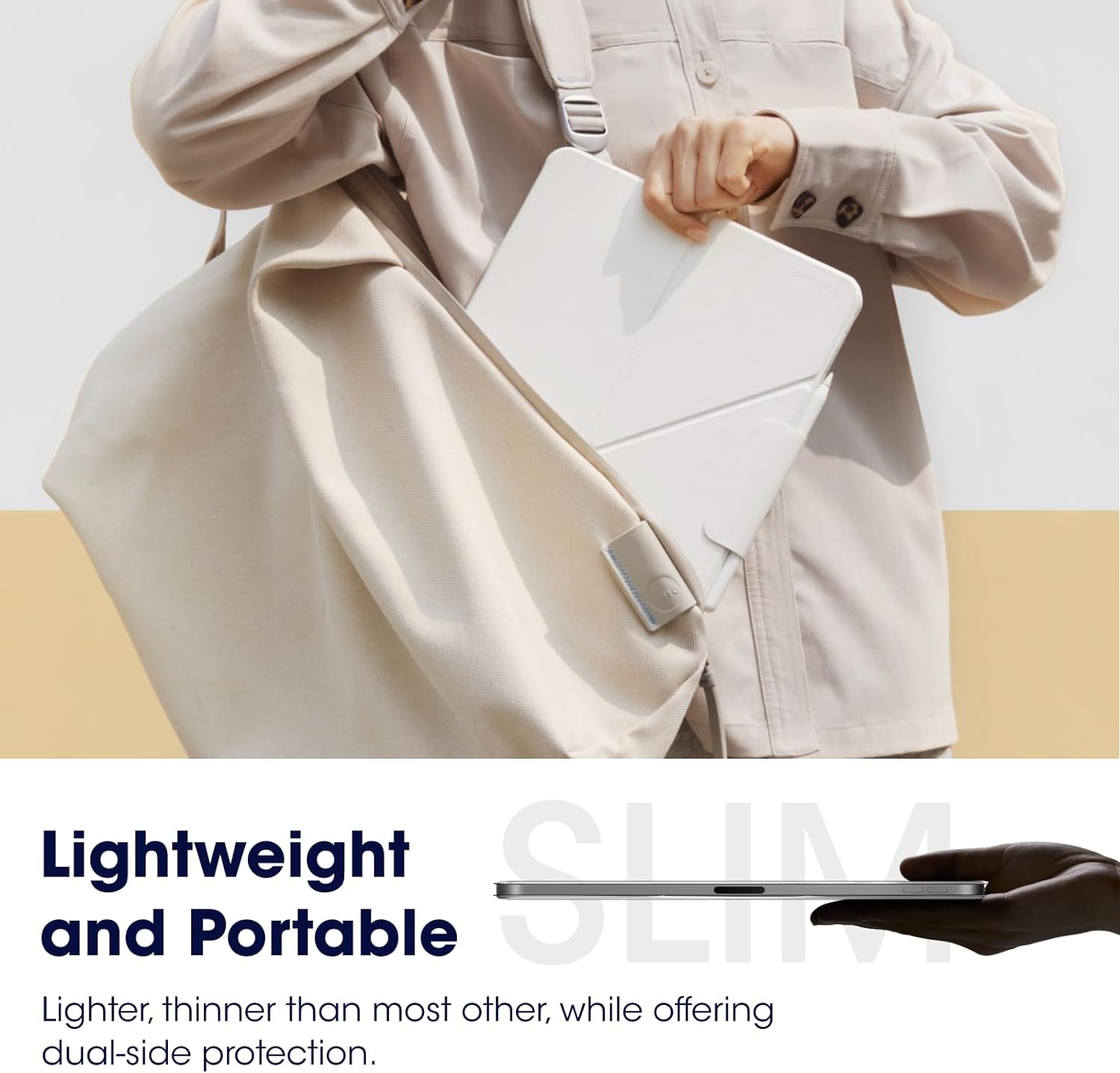 PITAKA for iPad Pro 11 Inch Case 2025/2024, Compatible with iPad Pro M5/M4, Portrait/Landscape Magnetic Case with Pencil Holder, 4 Standing Angles and - White - Image 5