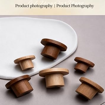 2 Pack Wood Drawer Knobs Flat Round Cabinet Pulls Unfinished Hardware