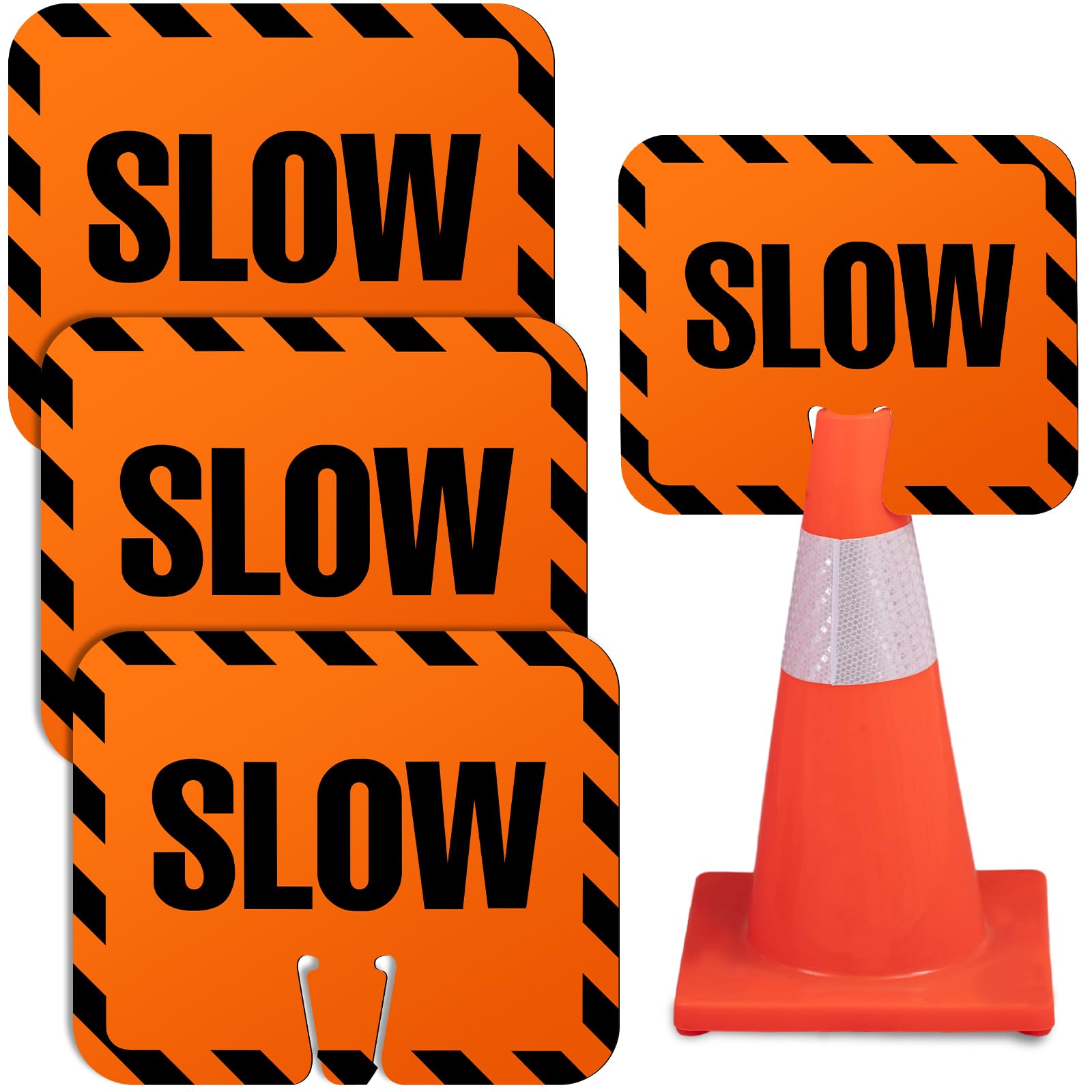 Photo 1 of Flutesan Traffic Cone Signs - Slow - 3 Pack