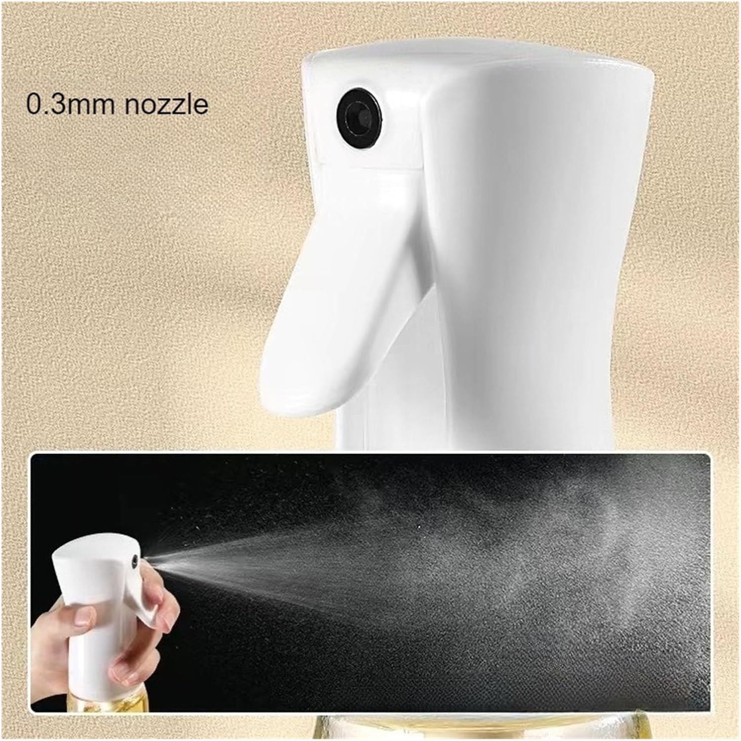 220ml Oil Spray Bottle, Kitchen Cooking Oil Dispenser for Baking, BBQ, Camping - Refillable Sprayer for Oil, Vinegar, Soy Sauce (1-Pack)(Black)