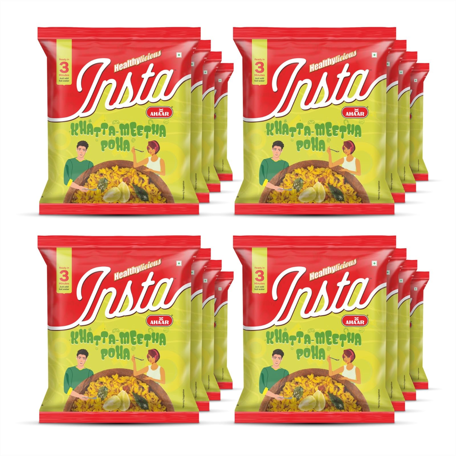 INSTA AHAAR Khatta Meetha Poha - Pack of 16 (60g Each) | Ready-to-Eat | Instant Snack (B0D4FFBNKZ) Amazon Price History, Amazon Price Tracker