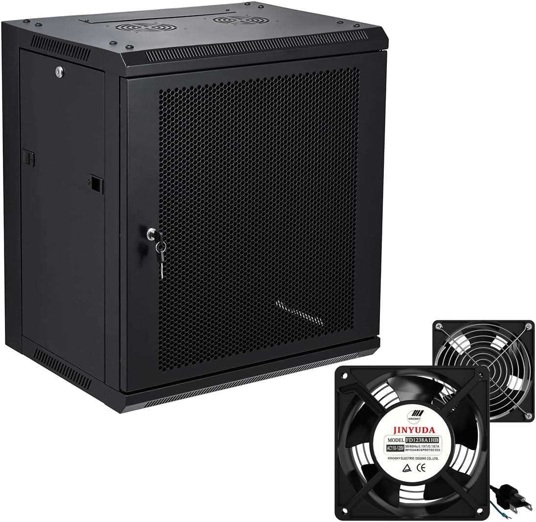 Amazon.com: 12U Wall Mount Server Cabinet Network Rack Vented Enclosure ...