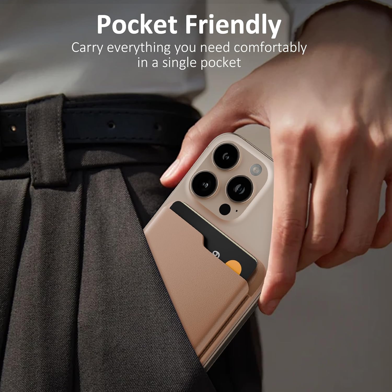 magsafe wallet magnetic for iphone,mag-safe wallet magnetic phone,Fit 3 Cards holder for iphone 17/16/15/14/13/12/pro max Series (fast Rose gold) - Image 7