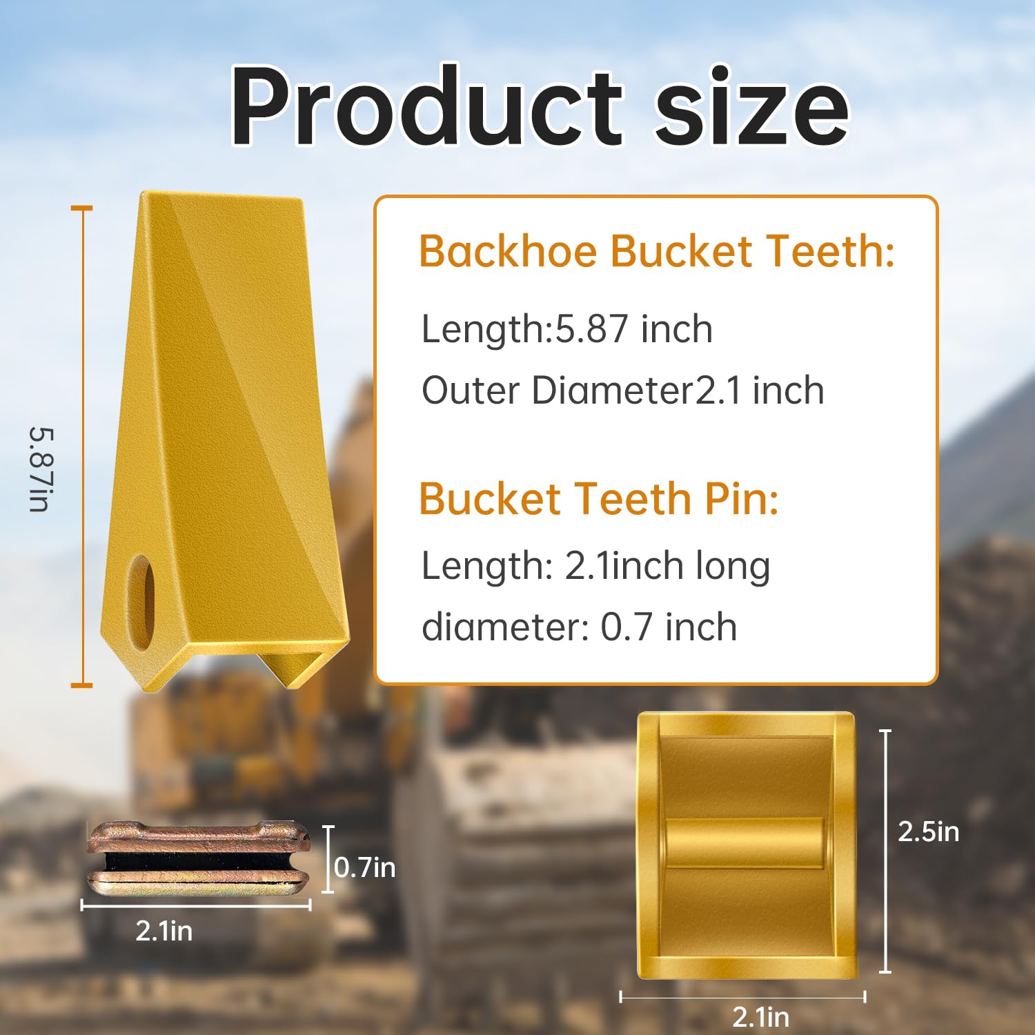 Upgraded 230SP Excavator Bucket Teeth with Pins, Mini Backhoe Skid Steer Accessories fh with TF23P Flex Pins for 23 & 230 Series Skid Steer loaders and excavators(5 Packs)