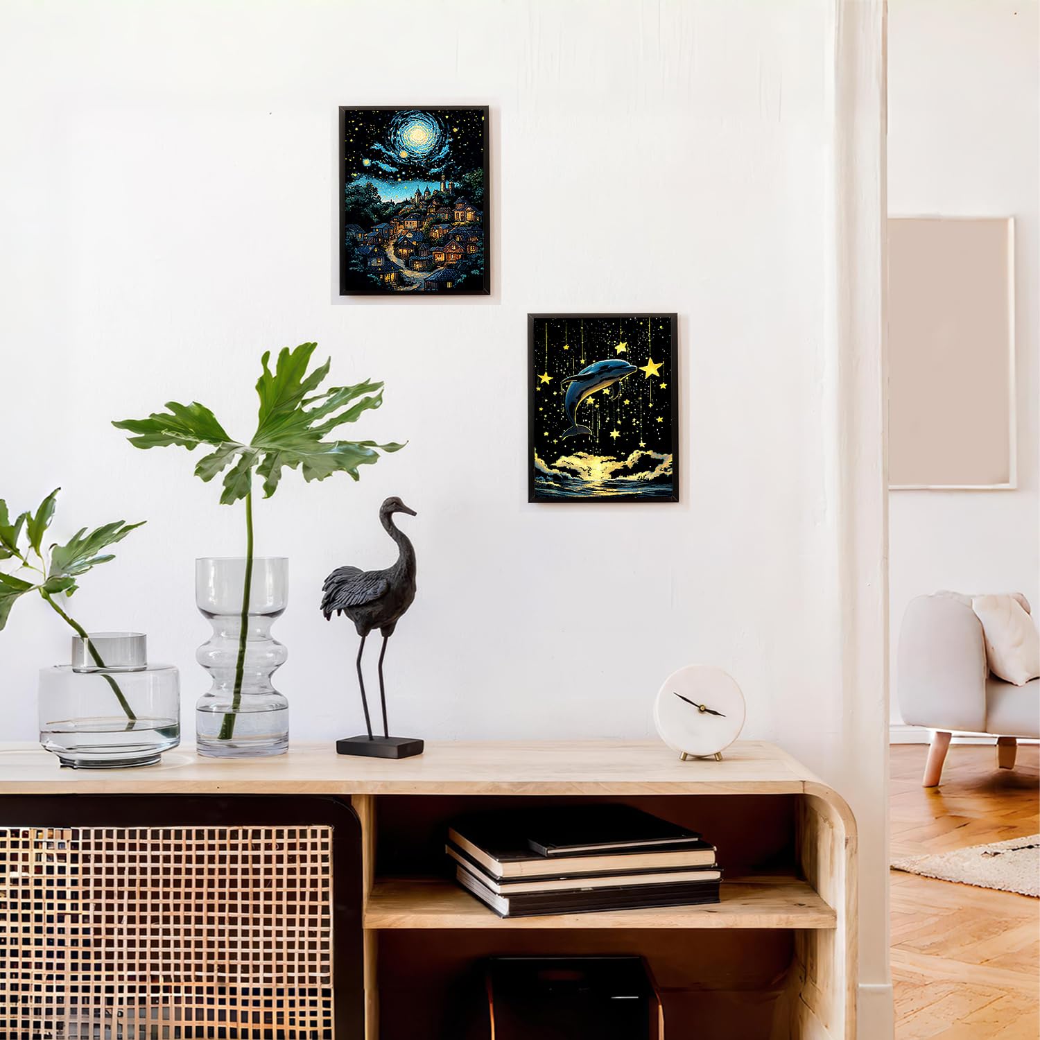 VLYX Art De Grattage Pour Adultes Et Enfants, Kit De 8 Notes Arc-en-Ciel Lumineux Avec Outils De Grattage, Fournitures Créatives Pour Enfants & Adultes (Océan & Ciel Nocturne