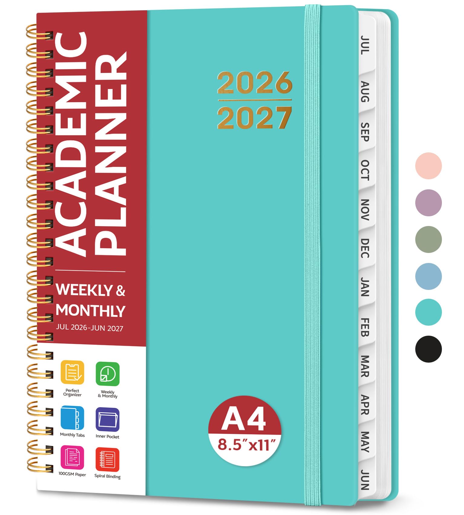 Taja Planner 2026-2027, Jul 2026-Jun 2027 Monthly & Weekly Calendar Book