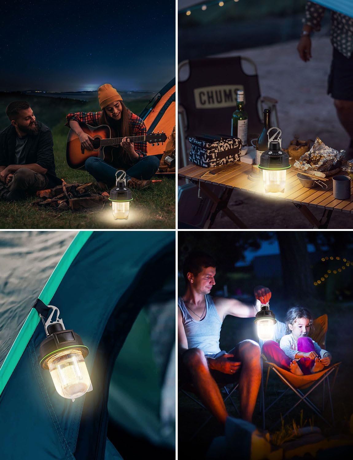 LED Camping Lantern, Brightness Adjustable, Waterproof, for Camping, Hiking, Power Outages, Emergency (Vintage)