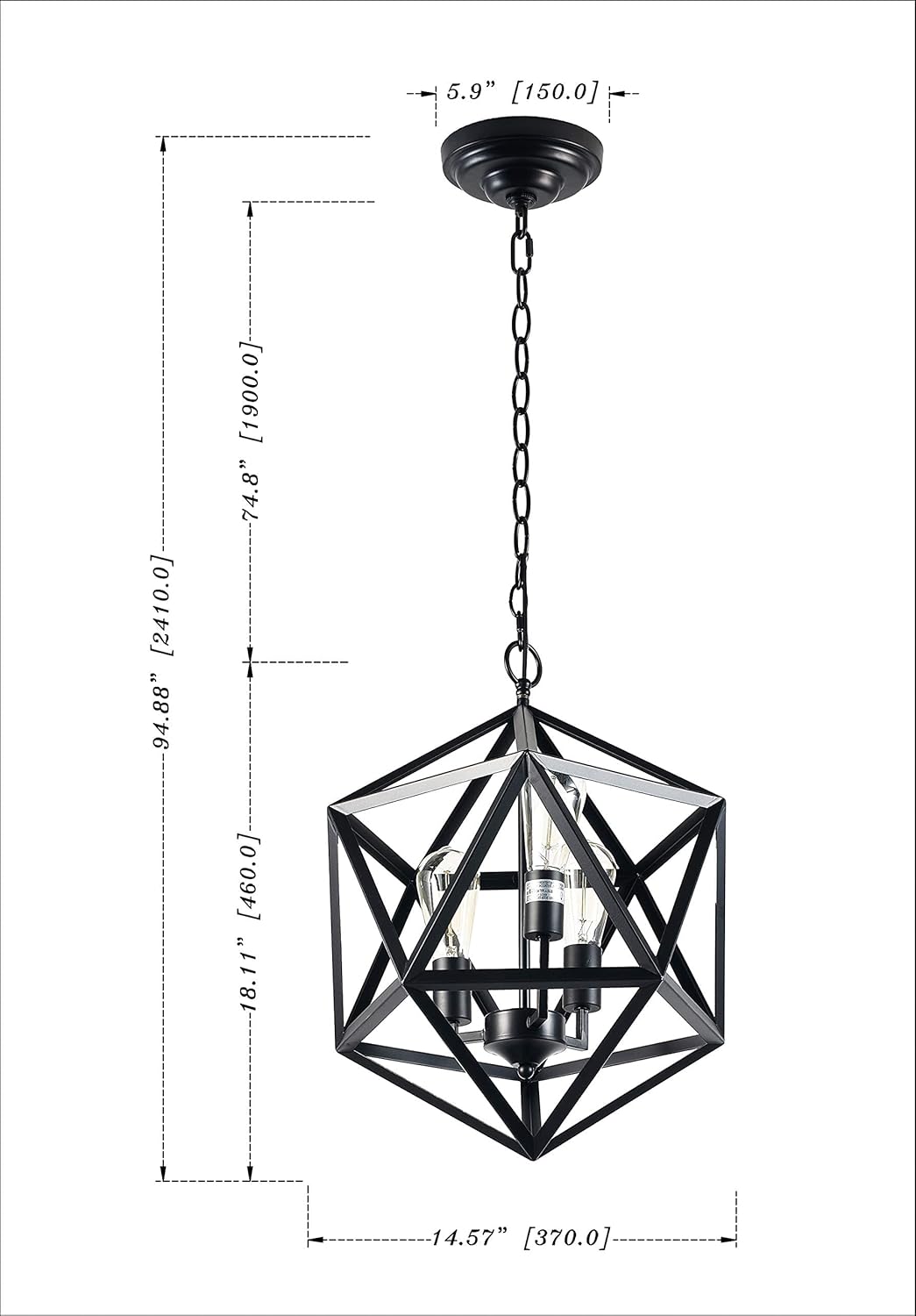 🔥 Hоt Dеаlѕ TENGXIN Flush Mount Ceiling Light,Adjustable Chain Wrought Iron Metal Geometric Hanging Light,Industrial Metal Lighting Fixture,Black Finish. (Black,ninogan) Suреr Dеаl Prоduсt TENGXIN Flush Mount Ceiling Light,Adjustable Chain Wrought Iron Metal Geometric Hanging Light,Industrial Metal Lighting Fixture,Black Finish. (Black,ninogan)