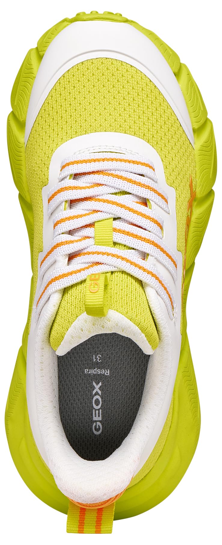 Geox J FLEXYPER Fast Boy Sneaker, Lime/Bianco, 33 EU