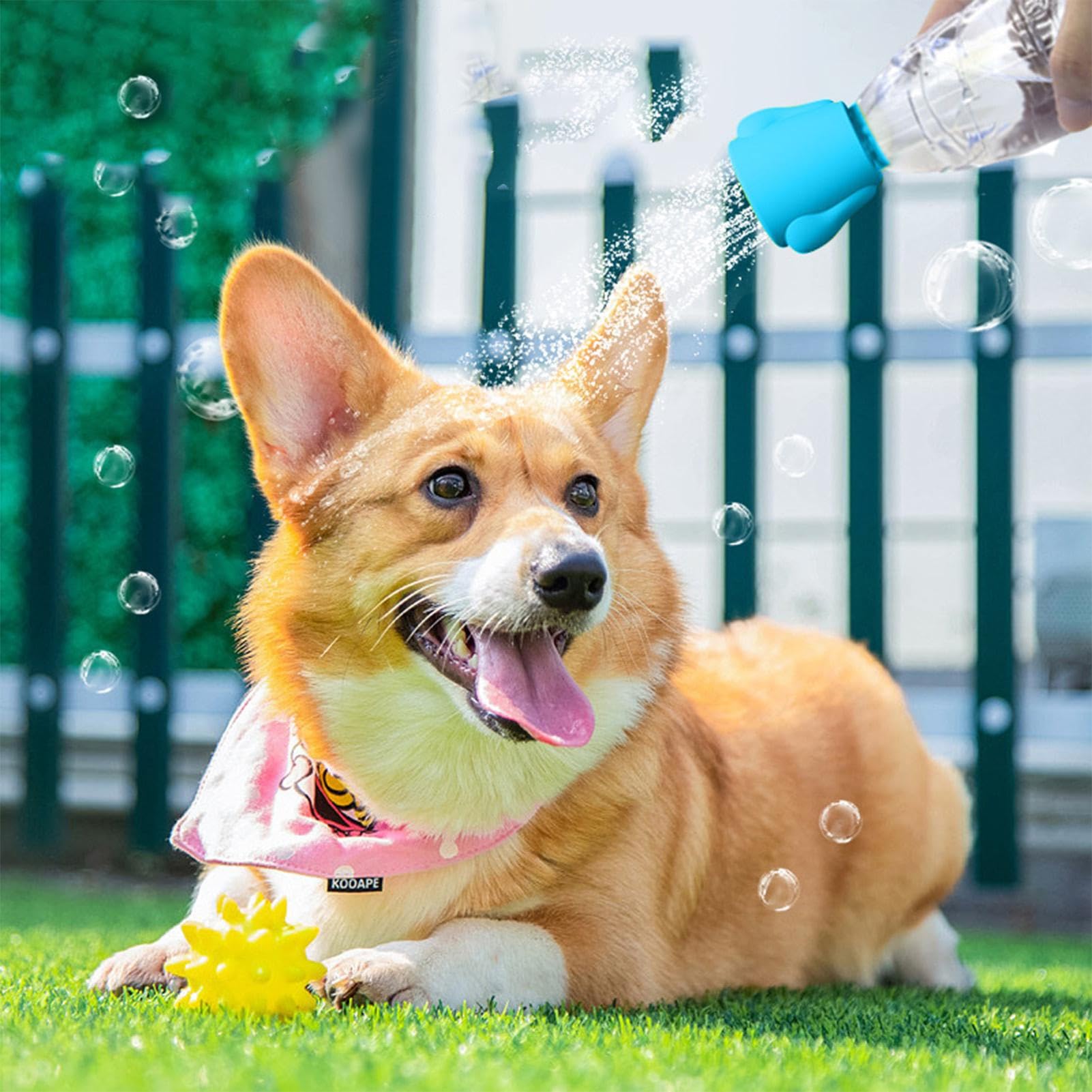 PHASZ Tragbarer Wasserflaschen-Duschkopf, Haustier-Duschkopfspray, Silikon-Flaschensprinkler, Wassersprüher-Zubehör für tragbare Hundedusche, Outdoor-Wandern, Camping, Schmutzentfernung