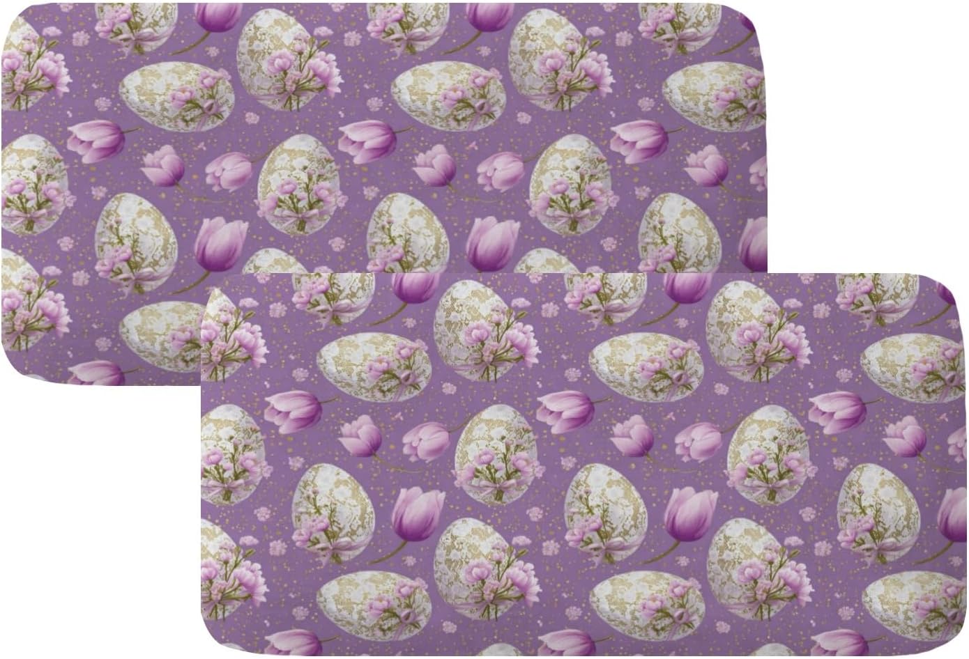 Purple Heart Motif Loveseat Covers Couch Covers for 2 Cushion Couch, 2-Piece Stretch Sofa Slipcovers Anti-Slip Washable Furniture Protectors for Dogs Pets