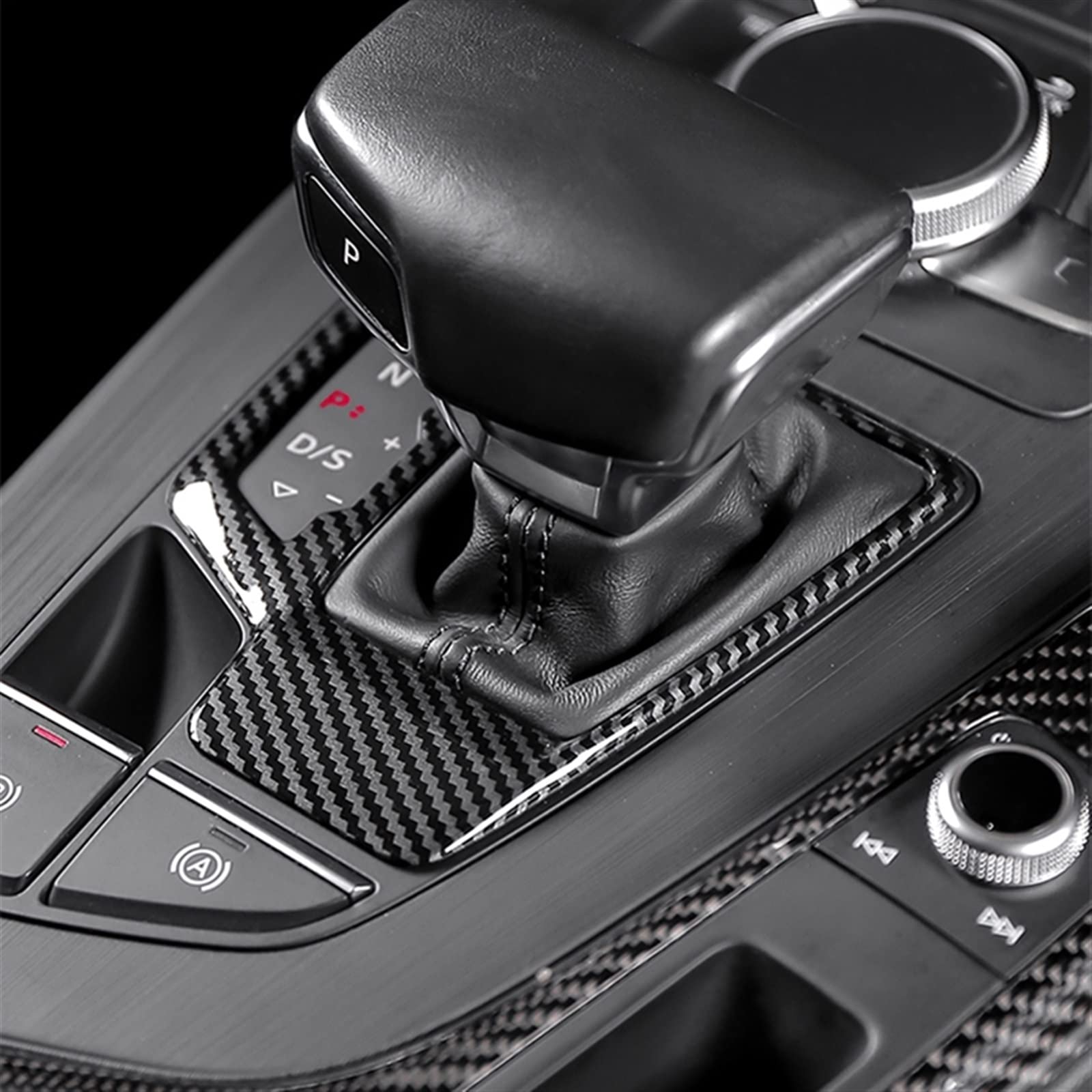Carbon Fiber Abs Middenconsole Versnellingspook Frame Decoratie Cover Trim Voor Audi A4 B9 2017-2021 Lhd Auto Styling Interieur Accessoires