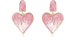 Pink Handmade Heart Dangle Drop Earrings: Swiftie Style for the Perfect Gift