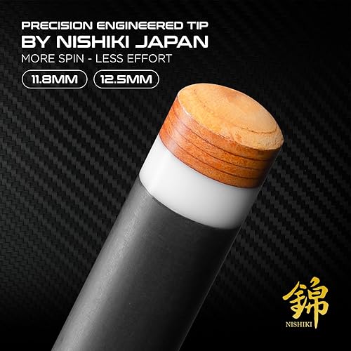Miniatura 4 de Taco de billar RHINO Eclipse II de fibra de carbono, eje de carbono de baja deflexión con punta Nishiki de Japón de 11.8mm  12.5mm y junta de 38-8,