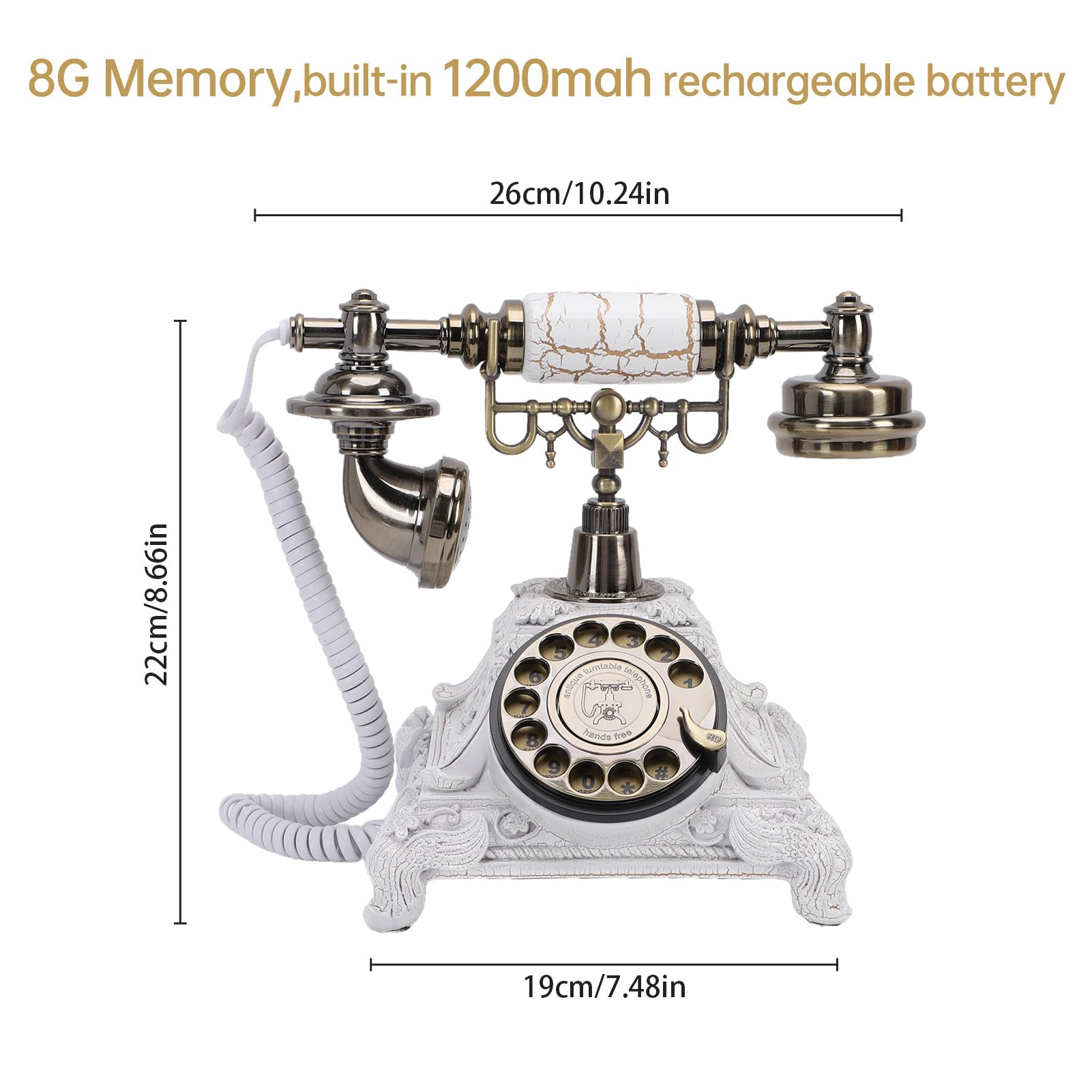 Telefono per Matrimonio con Libro degli Ospiti Audio, Registratore Vocale Unico Messaggi Audio Personalizzati Libro degli Ospiti per Matrimonio Telefono Classic Alternativo (White)