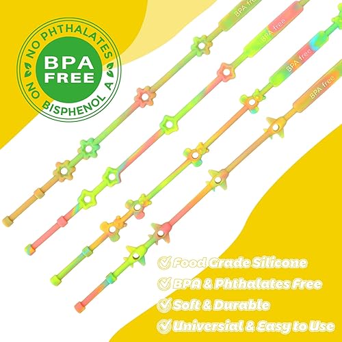 Miniatura 2 de Correas de seguridad de juguete para bebé, clips de silicona para chupete, paquete de 4 correas elásticas de silicona para botella de juguete para