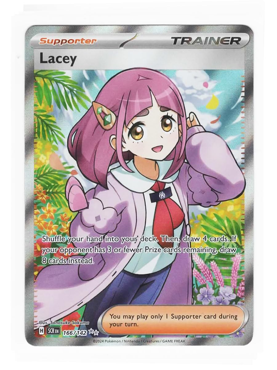 Pokemon Lacey 166/142 Stellar Crown Full Art Foil Ultra Rare Card
