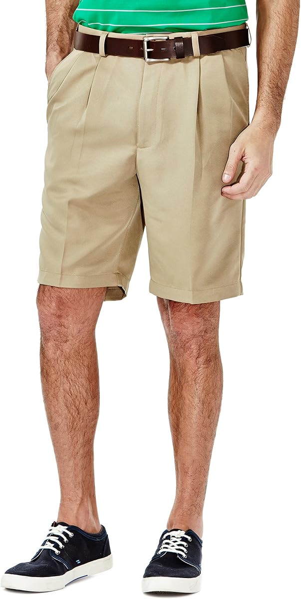Men's Cool 18 Classic Fit Pleat Front Expandable Waistband Short (Regular and Big & Tall Sizes)