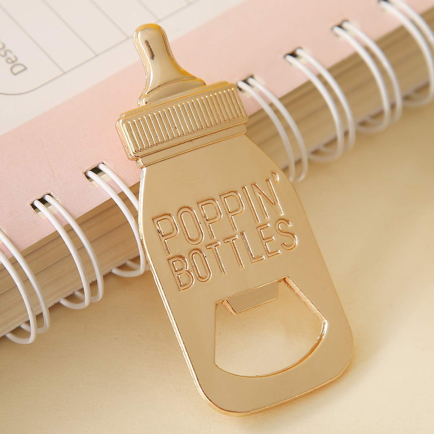 Pack of 24 Bottle Openers Baby Shower Favors, Gifts, Decorations, or Souvenir for Guest With Gift Boxes, Poppin Bottle Design for Baby Boys or Girls (Green)