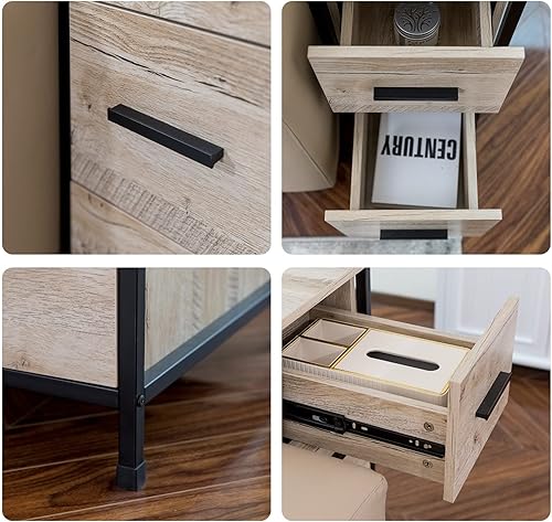 Miniatura 4 de UEV Organizador de cajones de baño, tocador individual independiente, mesita de noche de roble, tocador vertical para dormitorio, pasillo, entrada,