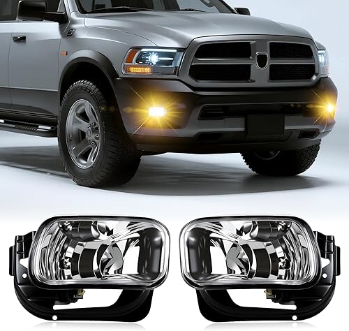 Miniatura 12 de Conjunto de luces antiniebla compatible con Dodge Ram 1500 2500 3500 2002-2009/2004-2006 Durango Pickup Truck 2002-2008 Dodge Ram lámpara antiniebla