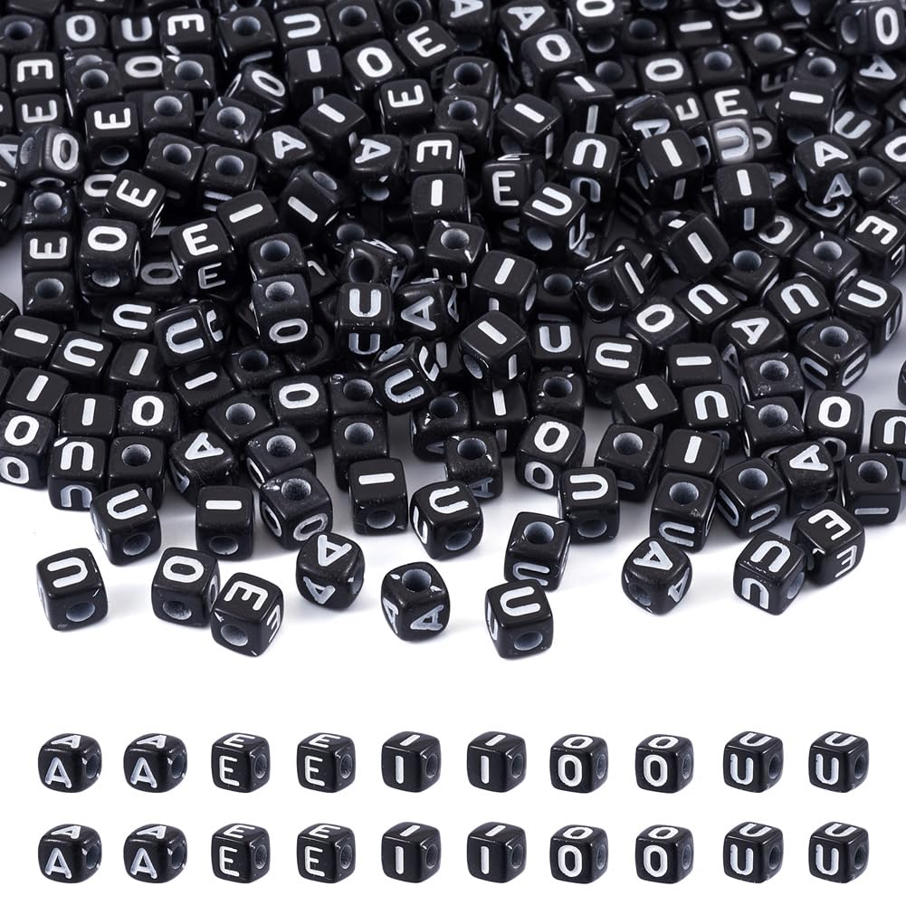 Perles alphabet A E I O U pour ne plus manquer de voyelles dans vos bijoux lot 500