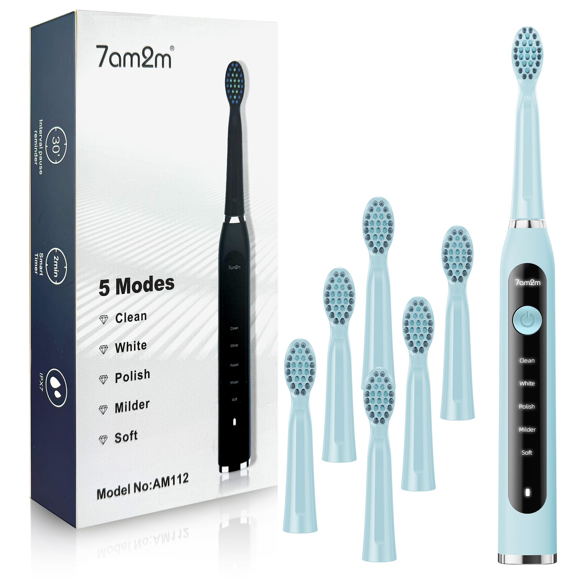 Amazon.co.jp: 7am2m 電動歯ブラシ 音波式 【41,000回/分 高速振動