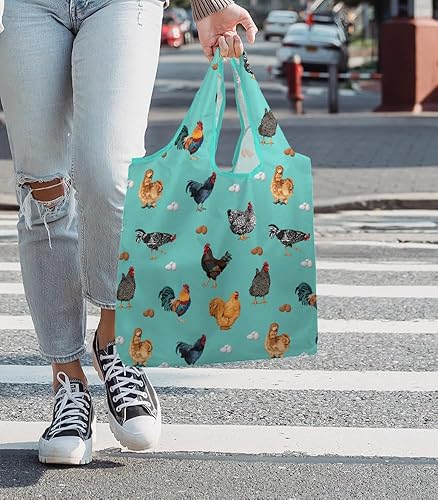 Miniatura 10 de WIRESTER Bolsa de comestibles reutilizable para mujeres y niñas, bolsa de compras plegable, bolsa de hombro, bolsa de playa