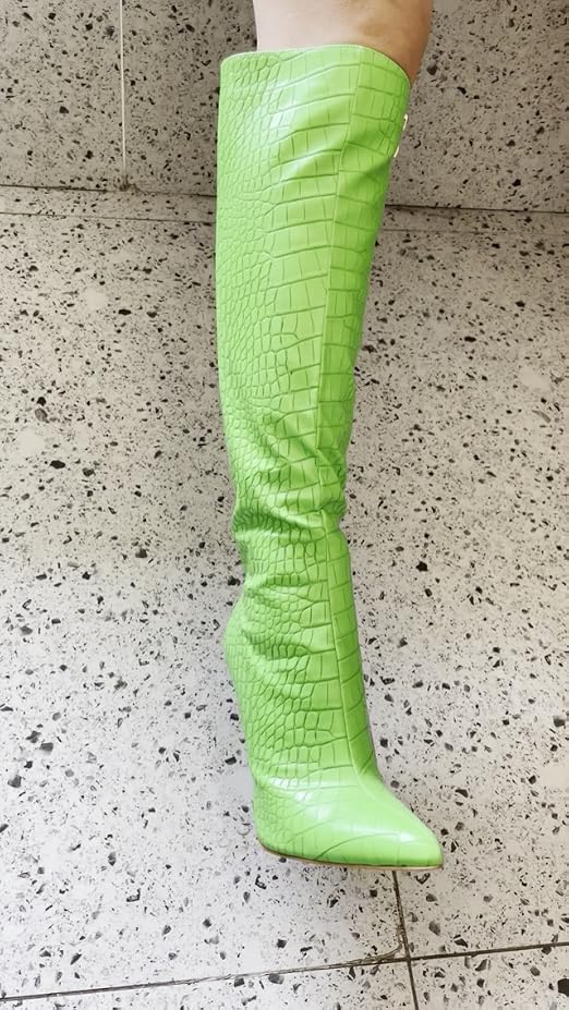 Amazon.com | Frankie Hsu Sexy Fluorescent Green Stiletto Pointed