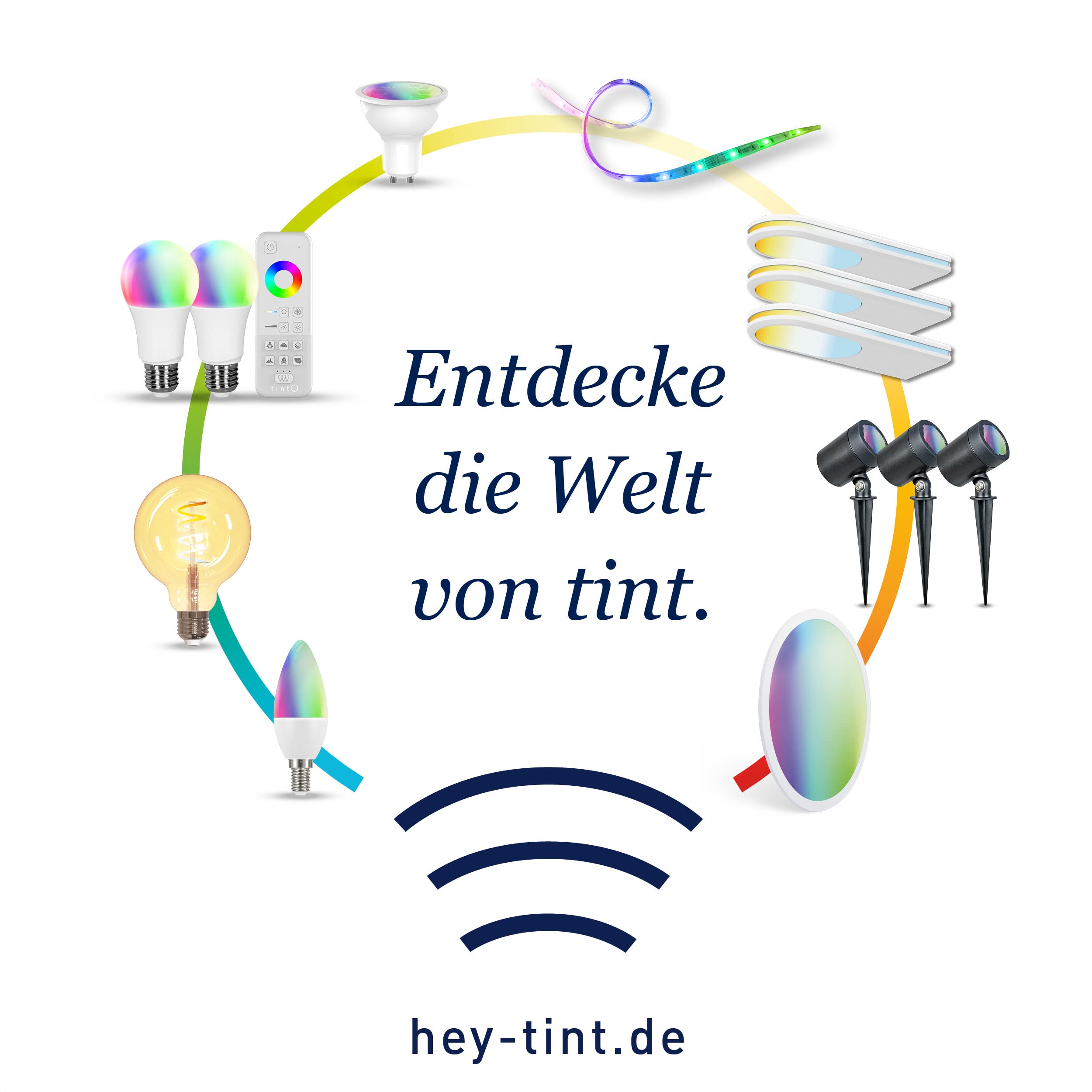 tint Smarte LED-Deckenlampe ARIS – Steuerbar per Alexa oder Fernbedienung – Mit weißem (1800-6500 K) und farbigem Licht RGB – Rechteckiges Panel 120 x 30 cm