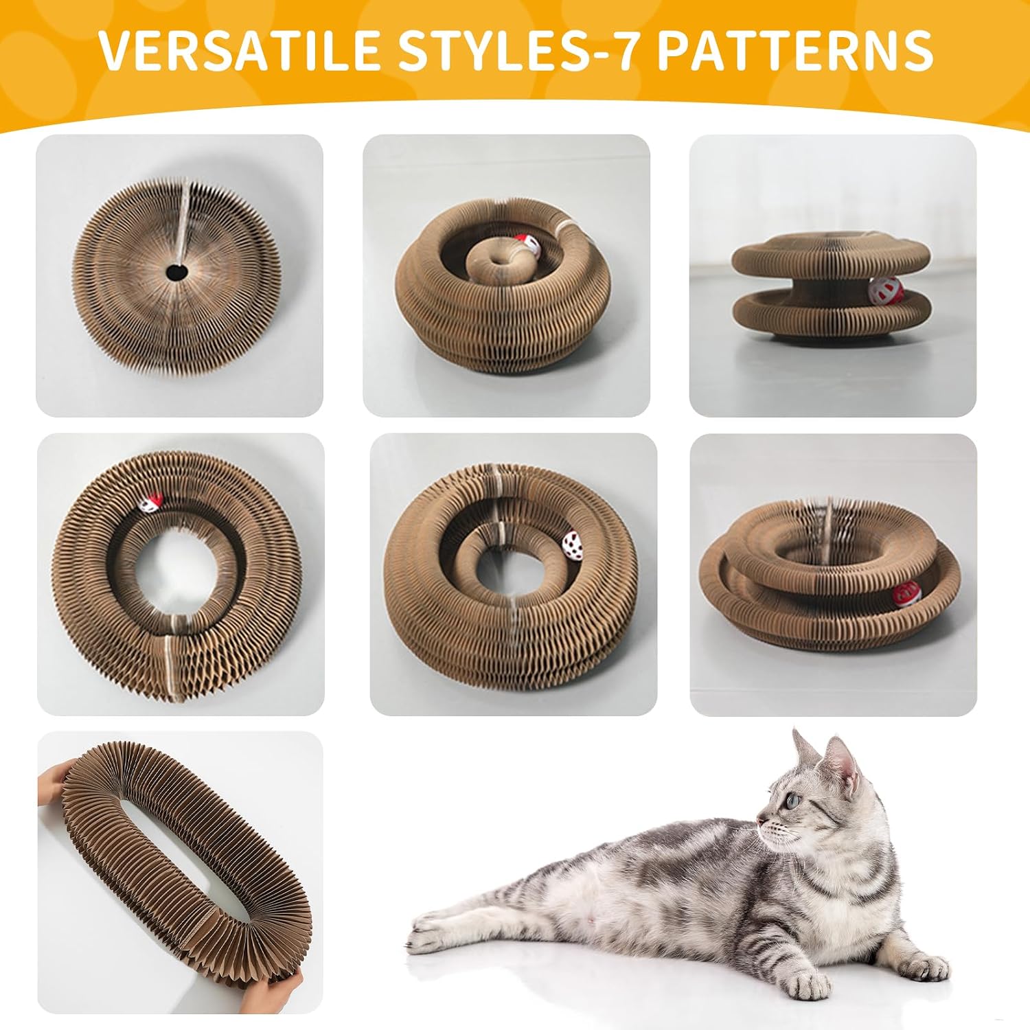 Magic Organ Cat Toy Collapsible Cardboard Cat Scratcher, 2 Pack image 2