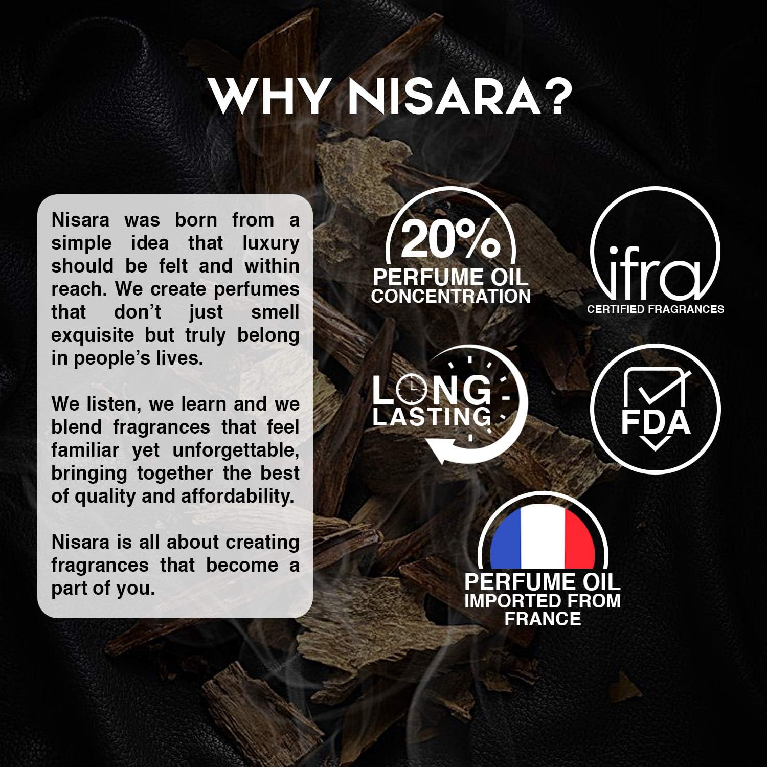 Nisara Leather Oud EDP Perfume for Men,100 ml | Premium Long Lasting Eau De Parfum | Spicy Leather Fragrance with Leather, Oud, Sandalwood, Amber, Saffron, Bergamot Notes for Him 1