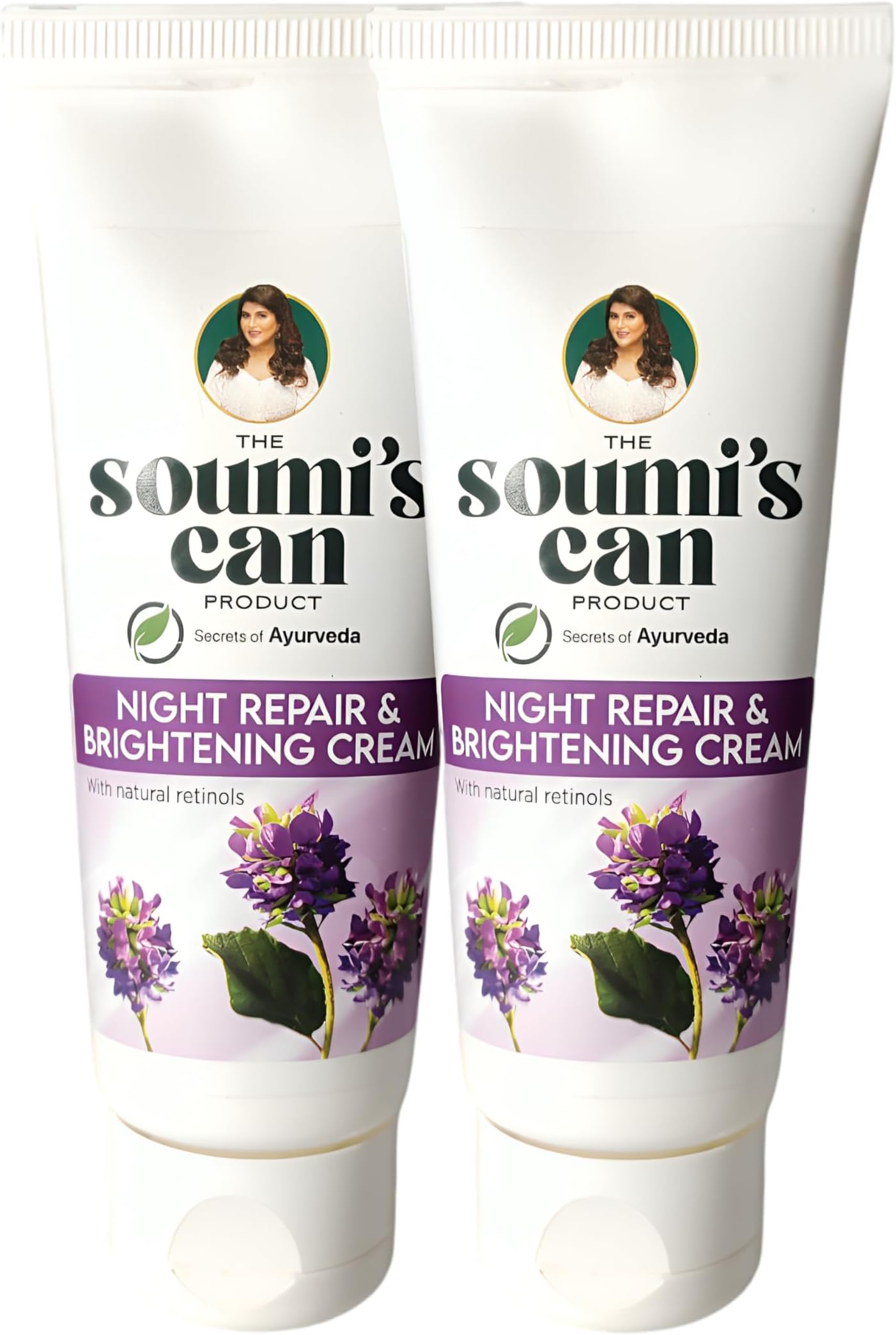 Night Repair & Brightening Cream | Natural Retinol & Vitamin-Rich Formula with Ginseng, Kakadu Plum, Rosehip Oil & Bakuchiol | For Skin Repair & Elasticity | Anti-Aging Cream to Prevent Fine Lines & Wrinkles | Boosts Collagen & Restores Firmness | Brightens Complexion & Revitalizes Skin Tone | Moisturizing & Hydrating Night Cream | Suitable for All Skin Types | For Women & Men | 50ml (Pack of 2)