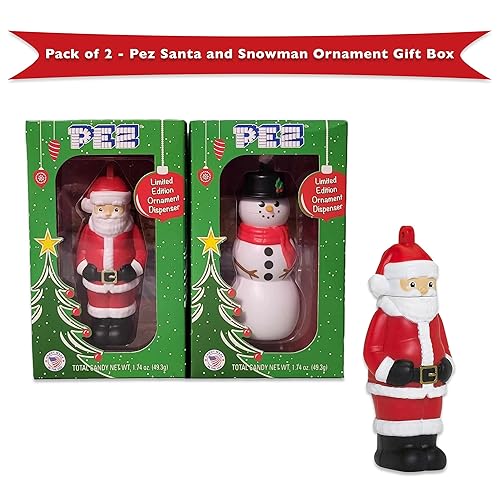 Miniatura 2 de Caja de regalo de adorno de Pez de Papá Noel y muñeco de nieve, paquete de 2 unidades, dispensador de dulces de Pez de Navidad, dispensadores de Pez