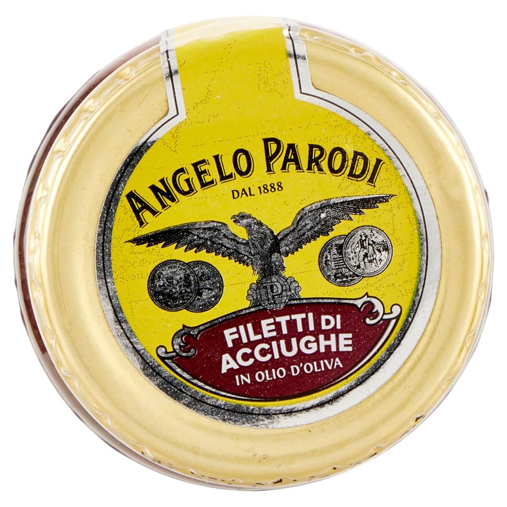 6x Angelo Parodi Filetti Di Acciughe In Olio D'oliva, Sardellenfilets in Olivenöl 90 g + Italian Gourmet Polpa di Pomodoro 400g