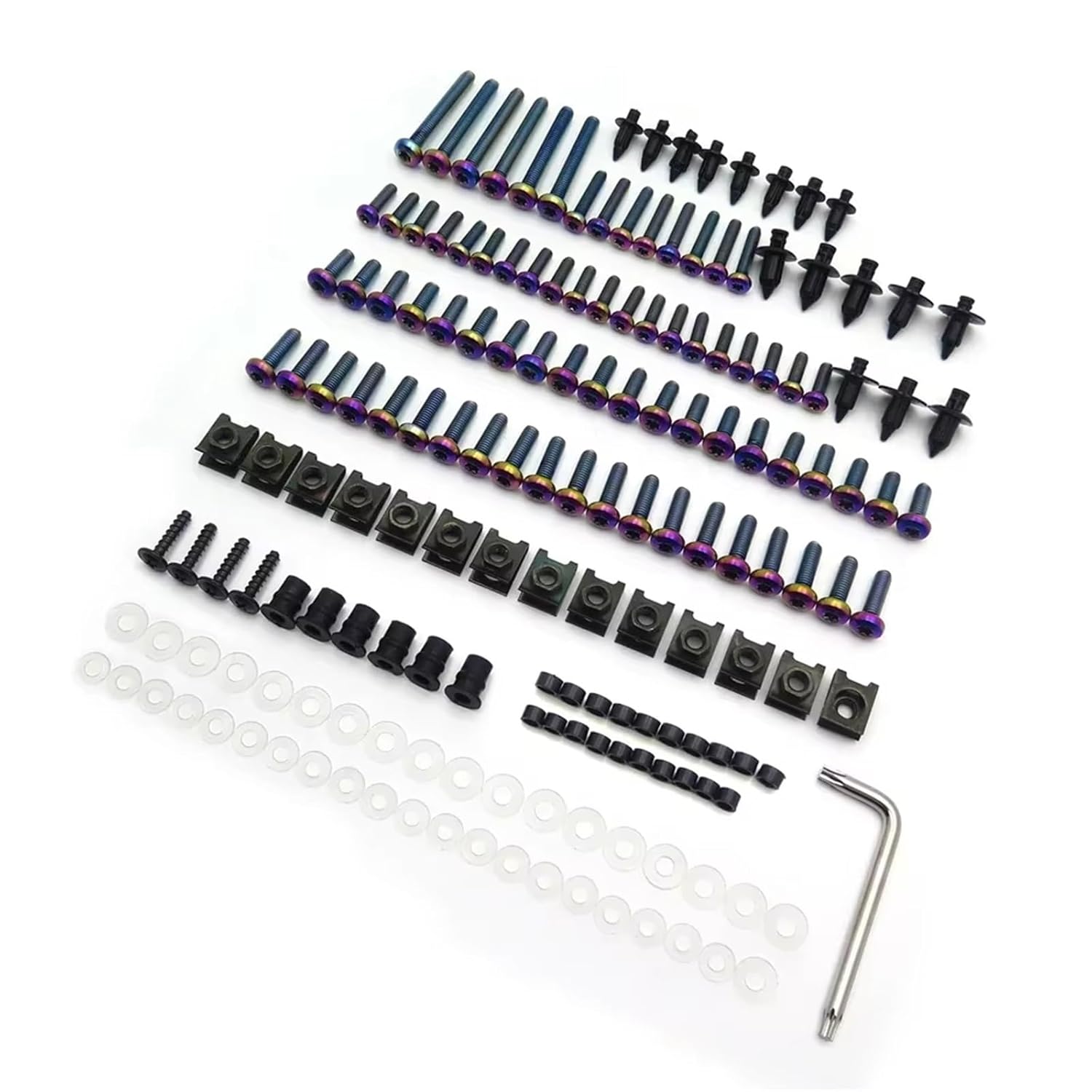 モーターラッドナットとボルトセット Compatible With 完全なフェアリング ボルト ステンレス鋼 ワッシャー ネジ ナッ