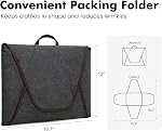 S-ZONE Garment Folder Compression Packing Cubes for Travel Garment Bag with Wrinkle-Free Luggage Suitcase Organizer Bags