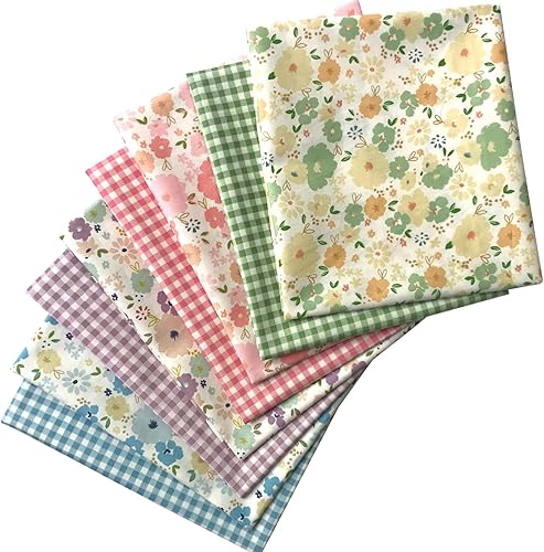 levylisa 8 piezas de 18 x 22 pulgadas (18.1 in x 22.0 in) algodón 100% estampado floral suministros de costura tela para acolchar patchwork,