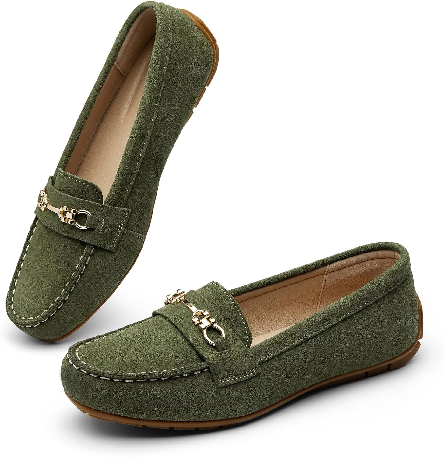 KORDAL Women's Comfortable & Lightweight Suede Leather Loafers Slip-Ons Driving Mocs Walking Shoes Cute Business Casual Dress Shoes Work Flats for Women - Image 9