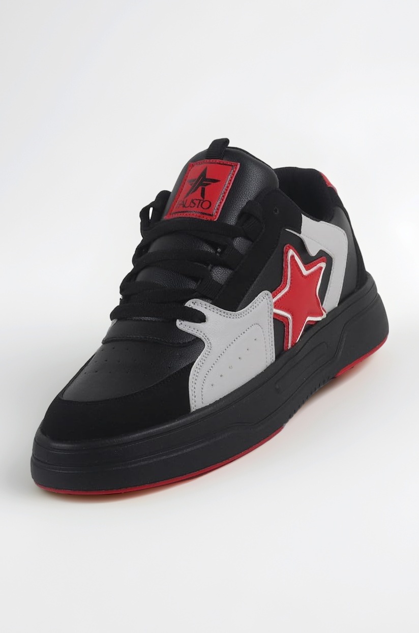 Men's Colorblocked Mid Top Breathable Lace-Up Sneaker Shoes|Memory Cushion Casual Shoes|Chunky Streetwear Fashion Sneakers