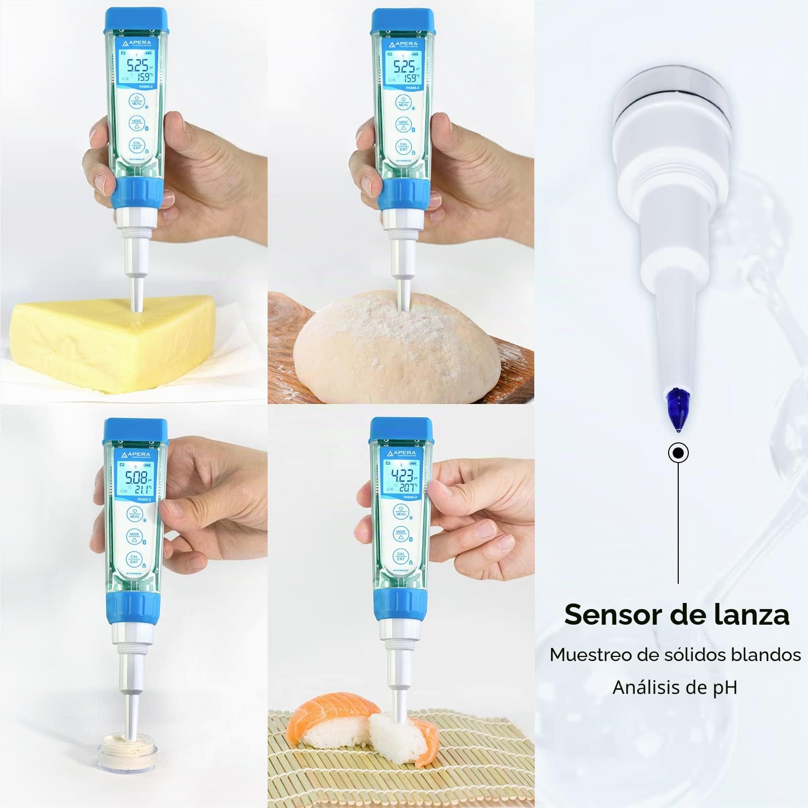 Apera Instruments PH60S-Z - Kit de probador de pH de lanza inteligente