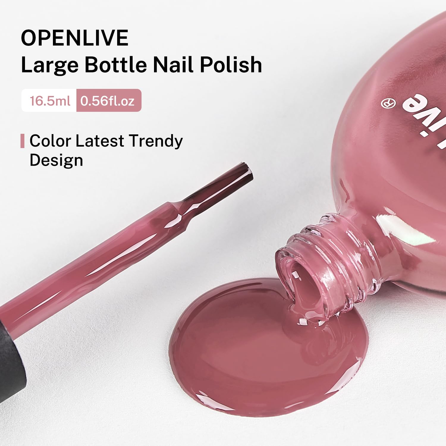 Esmalte de uñas rosa polvoriento de 0.6 fl oz, gran volumen, secado rápido, color rosa claro, secado rápido y de larga duración, arte de uñas de color para bricolaje, regalo de manicura en el 7