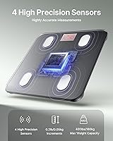 Vista 2 de FITINDEX Báscula inteligente para peso corporal, báscula con IMC, grasa corporal, masa muscular, digital, baño, pesaje, Bluetooth, monitor