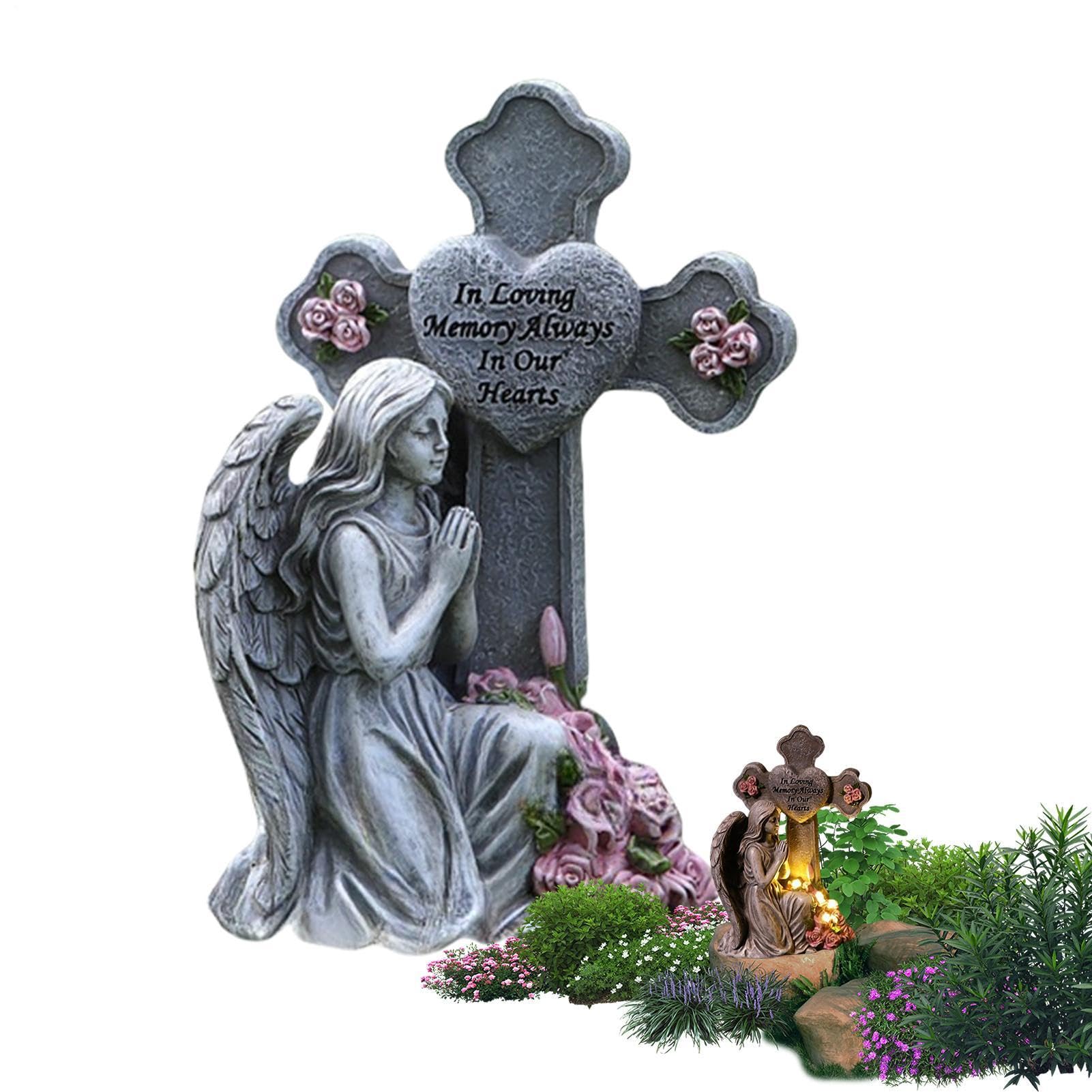 Statue d'ange de jardin en résine anti-gel pour décorer durablement vos extérieurs