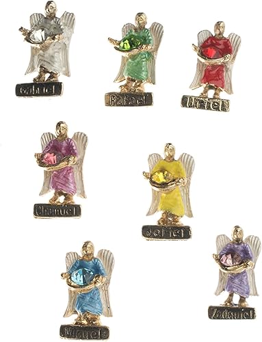 Juego de figuras de ángel de 1 pulgada (1.0 in) con mini estatua de cristal, protección semanal