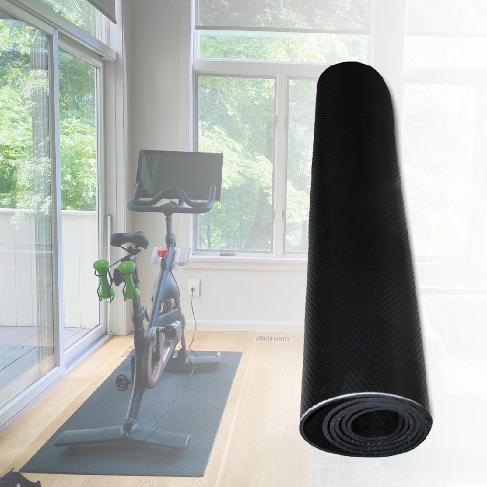 WORDFUN Tappetino Protettivo Pavimento, Tappetino per Attrezzature Pesanti, Tappetino Antiscivolo per Tapis Roulant, Tappetino Insonorizzante, Antivibrazione, Tappetini Attrezzi Fitness