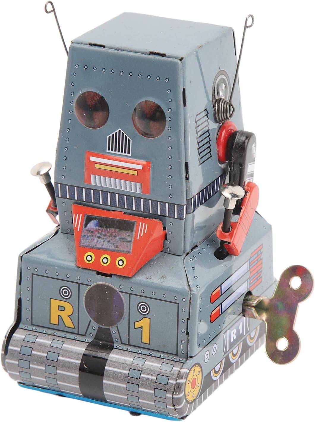 Qiilu Collectible Wind Up Robot Toy Classic Retro Clockwork Vintage Toy Photography Prop Decoration for Collection Xmas Birthday Party Gift