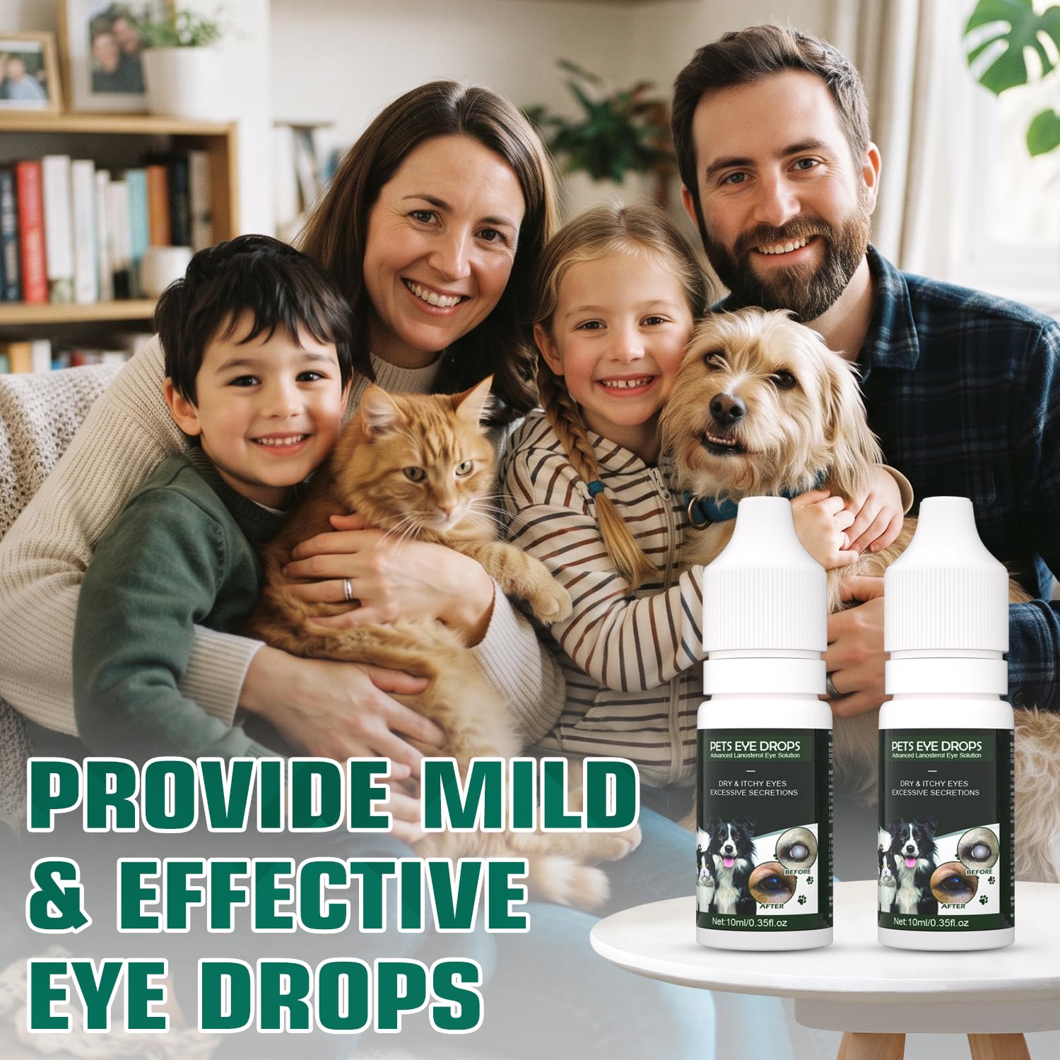 2PCSCataract Drops for Dogs - Pet Dog Eye Drops for Relieving Eye Itching and Clean Tear Stains - Removing Eye Stains - Improving Clarity - All Natural Pet Eye Health Care (Green) — Amazon image 7